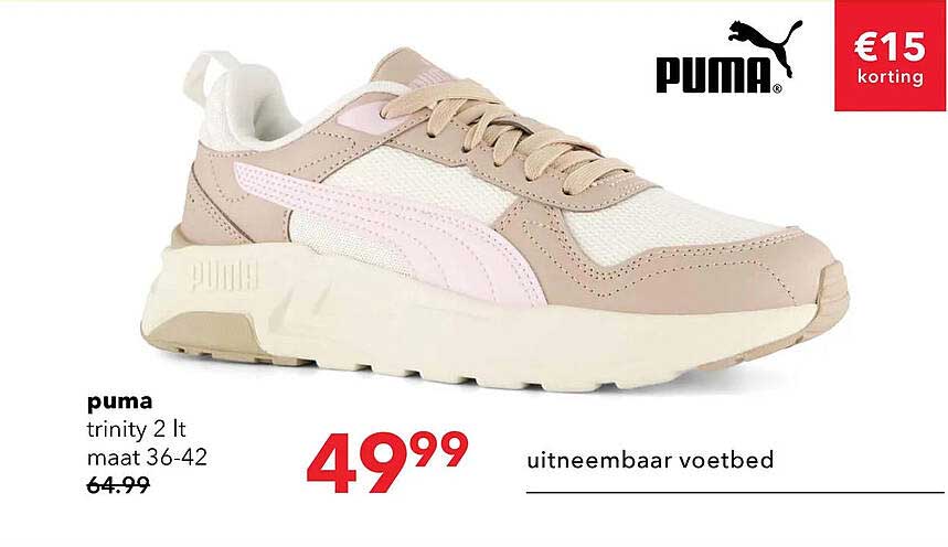 puma trinity 2 lt maat 36-42 uitneembaar voetbed