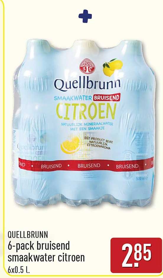 QUELLBRUNN 6-pack bruisend smaakwater citroen