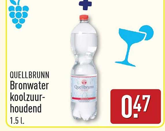 QUELLBRUNN Bronwater koolzuur-houdend 1.5 l.