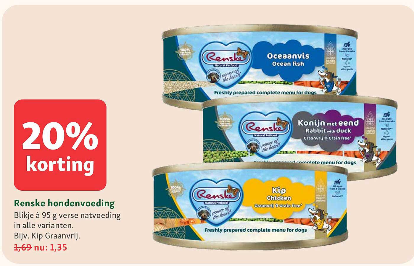 Renske hondenvoeding 20% korting