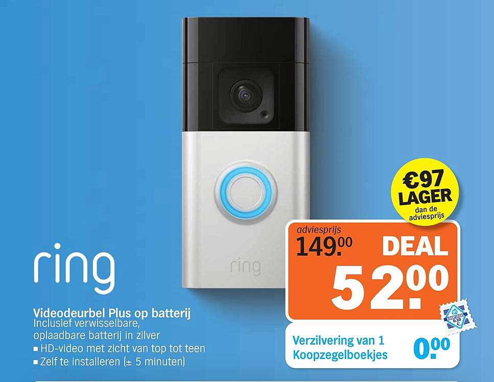 ring Videodeurbel Plus op batterij