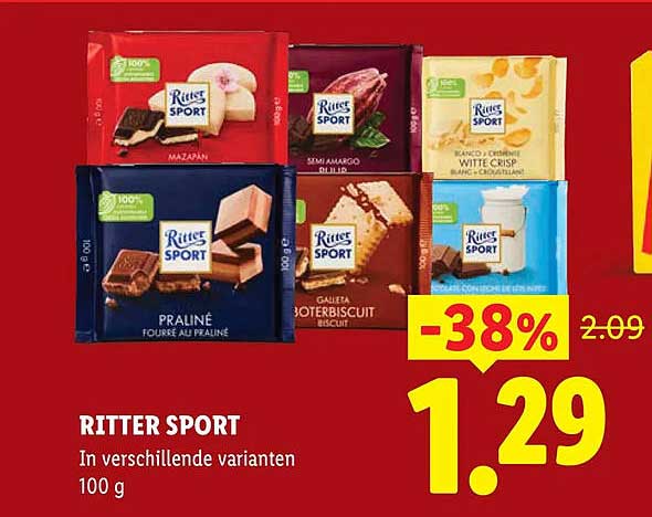 RITTER SPORT In verschillende varianten 100 g