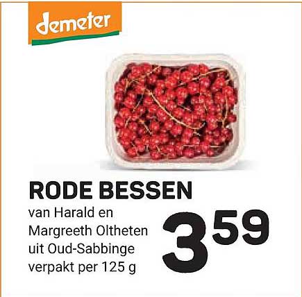 RODE BESSEN van Harald en Margreeth Oltheten uit Oud-Sabbinge verpakt per 125 g