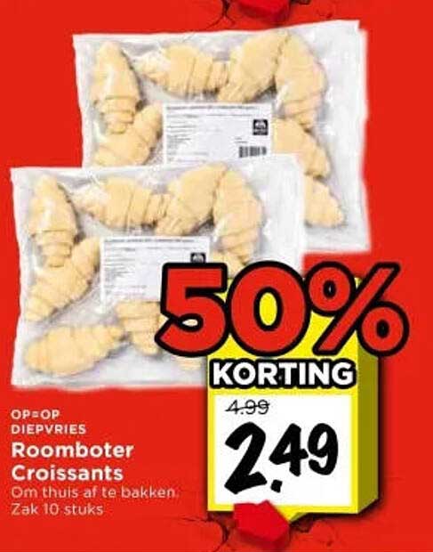 Roomboter Croissants 50% korting