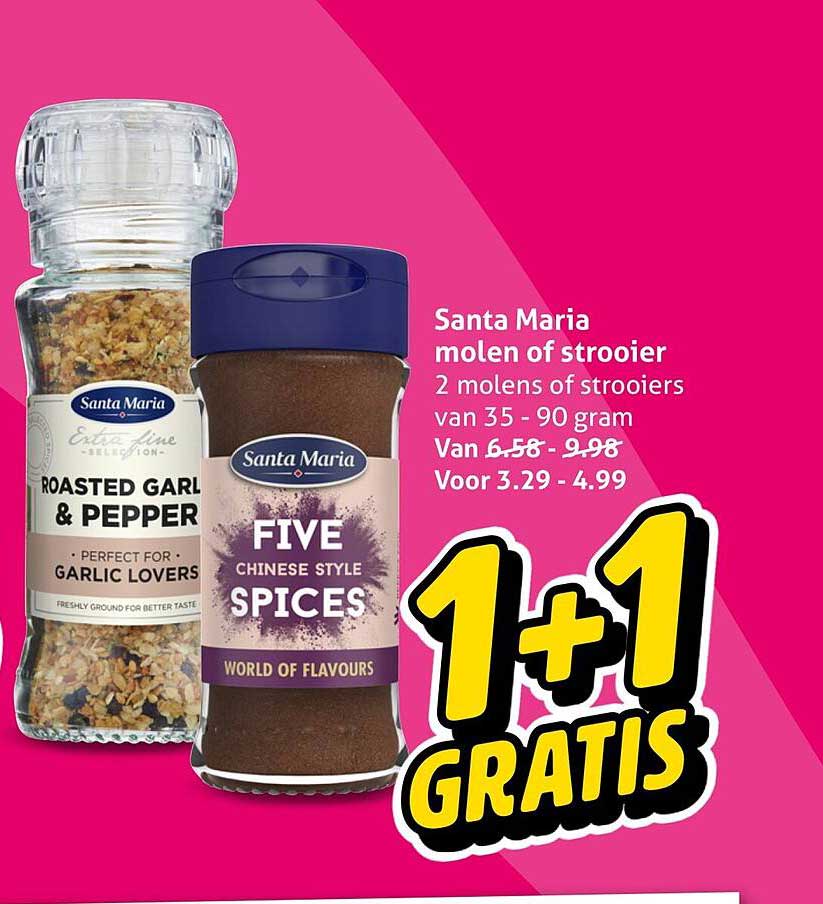Santa Maria molen of strooier 1+1 gratis