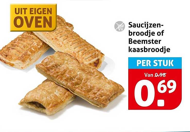 Saucijzenbroodje of Beemster kaasbroodje