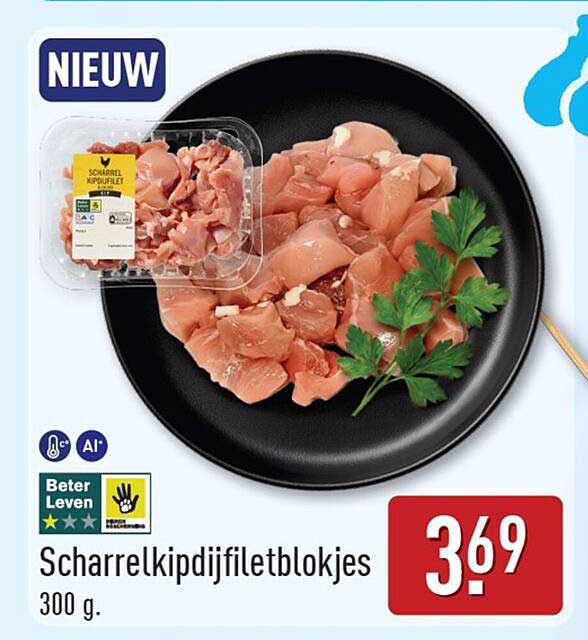 Scharrelkipdijfiletblokjes 300 g