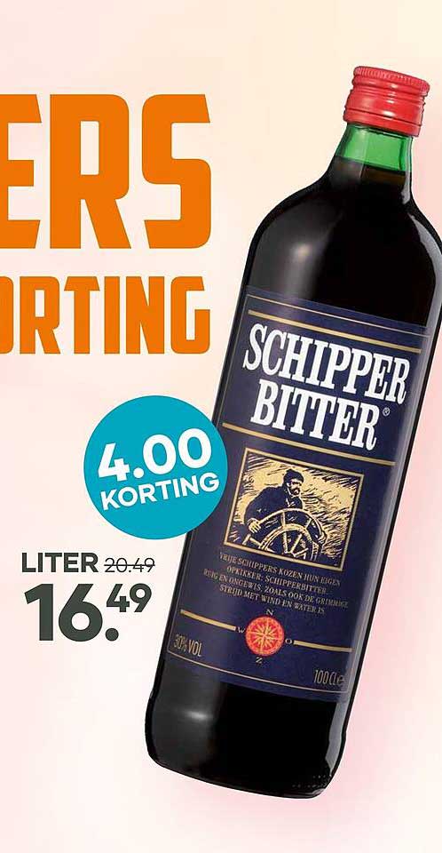 Schipperbitter 1 liter 4.00 korting