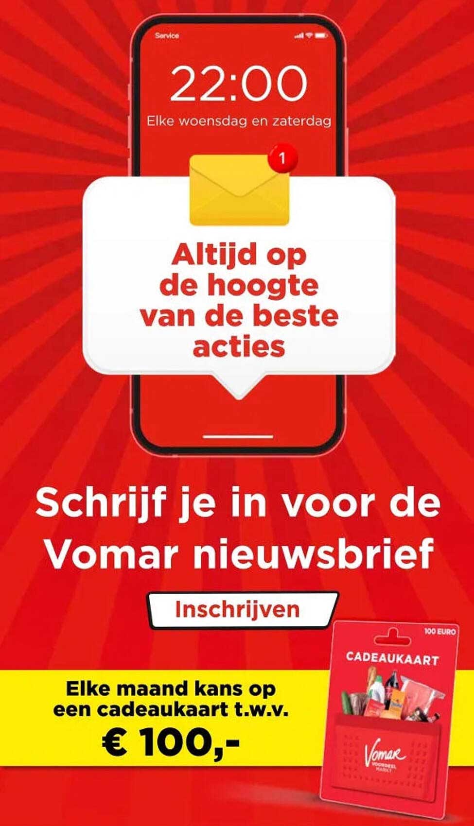 Schrijf je in voor de Vomar nieuwsbrief