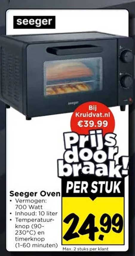 Seeger Oven Prijs doorbraak! PER STUK