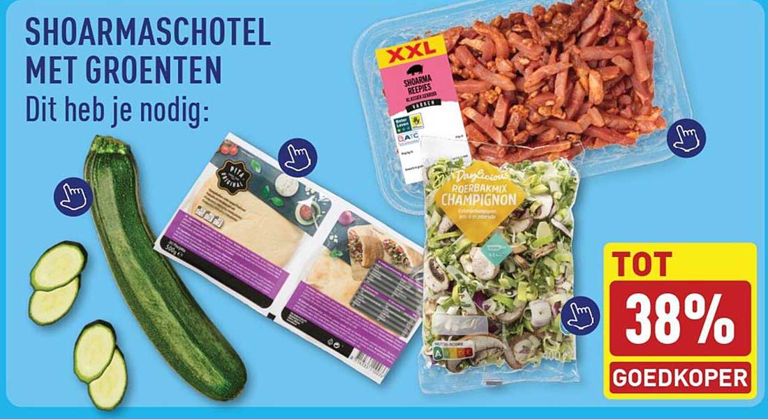 Shoarmaschotel met groenten