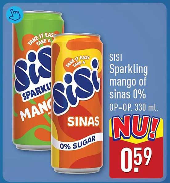 SISI Sparkling mango of sinas 0% OP=OP. 330 ml. NU!