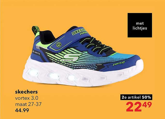 skechers vortex 3.0 maat 27-37 2e artikel 50%