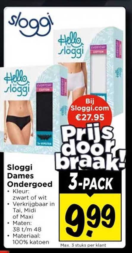 Sloggi Dames Ondergoed Prijs doorbraak! 3-PACK