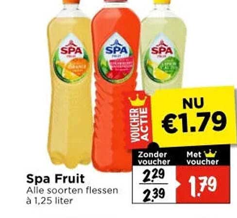 Spa Fruit Alle soorten flessen à 1,25 liter