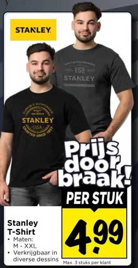 Stanley T-Shirt Prijs doorbraak! PER STUK