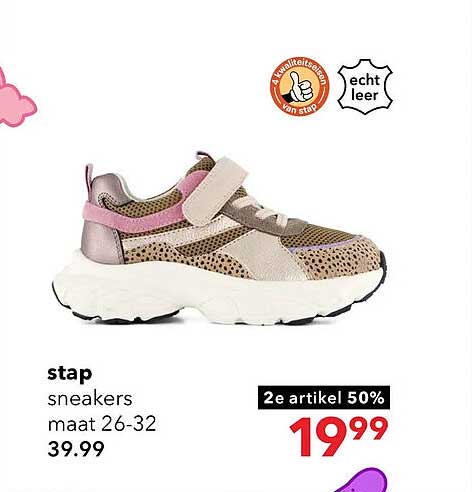 stap sneakers maat 26-32 2e artikel 50%