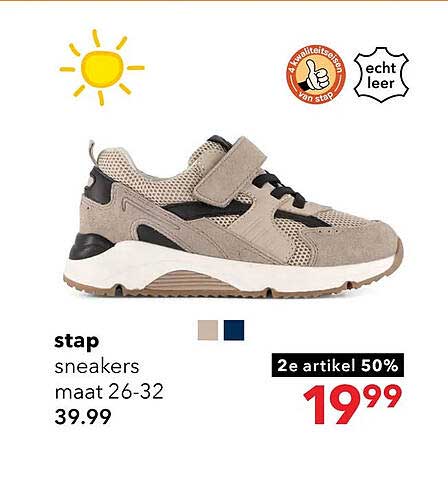 stap sneakers maat 26-32 2e artikel 50%