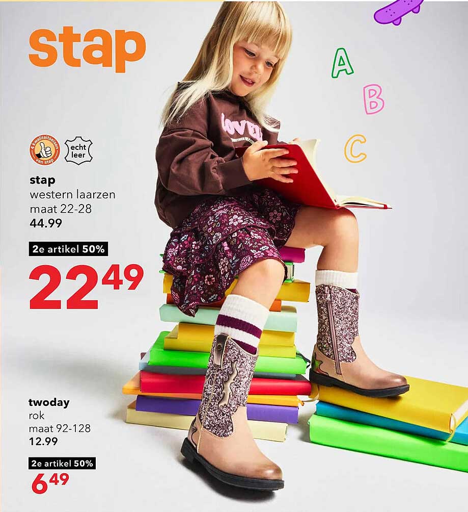 stap western laarzen maat 22-28 2e artikel 50%