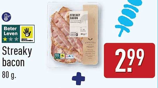 Streaky bacon 80 g.