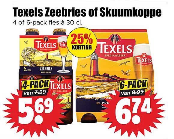 Texels Zeebries of Skuumkoppe 4 of 6-pack fles à 30 cl. 25% KORTING