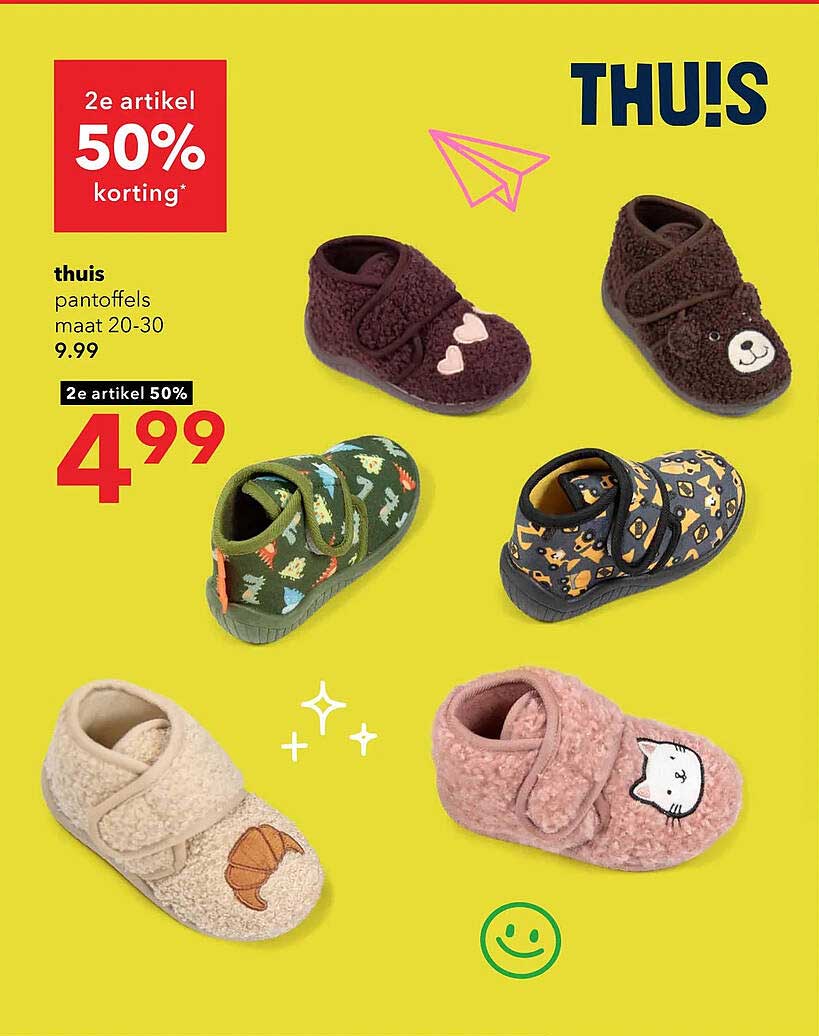 thuis pantoffels maat 20-30 2e artikel 50% korting