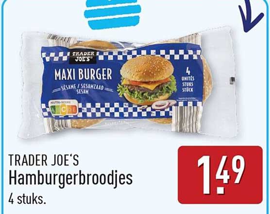 TRADER JOE'S Hamburgerbroodjes 4 stuks
