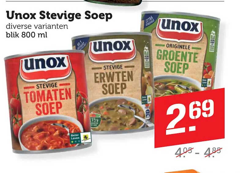 Unox Stevige Soep diverse varianten blik 800 ml