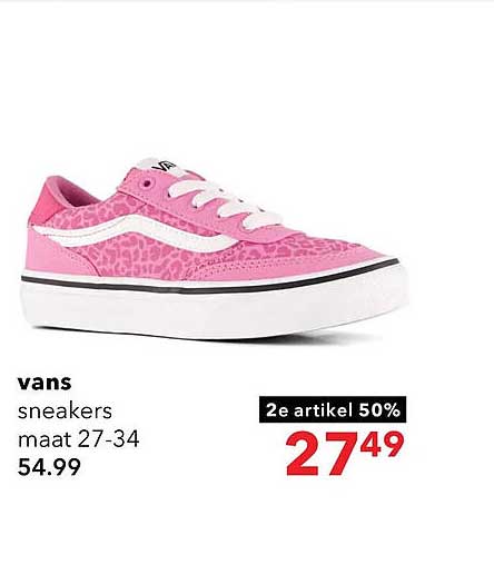 vans sneakers maat 27-34 2e artikel 50%