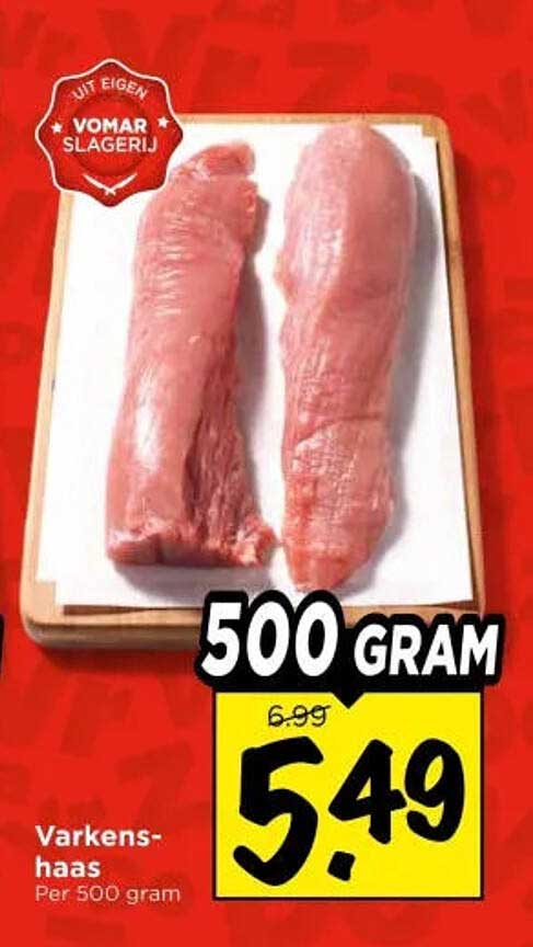 Varkens-haas Per 500 gram