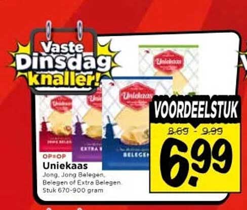 Vaste dinsdag knaller! Unikaas Voordeelstuk
