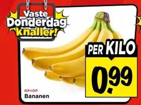 Vaste Donderdag knaller! Bananen PER KILO