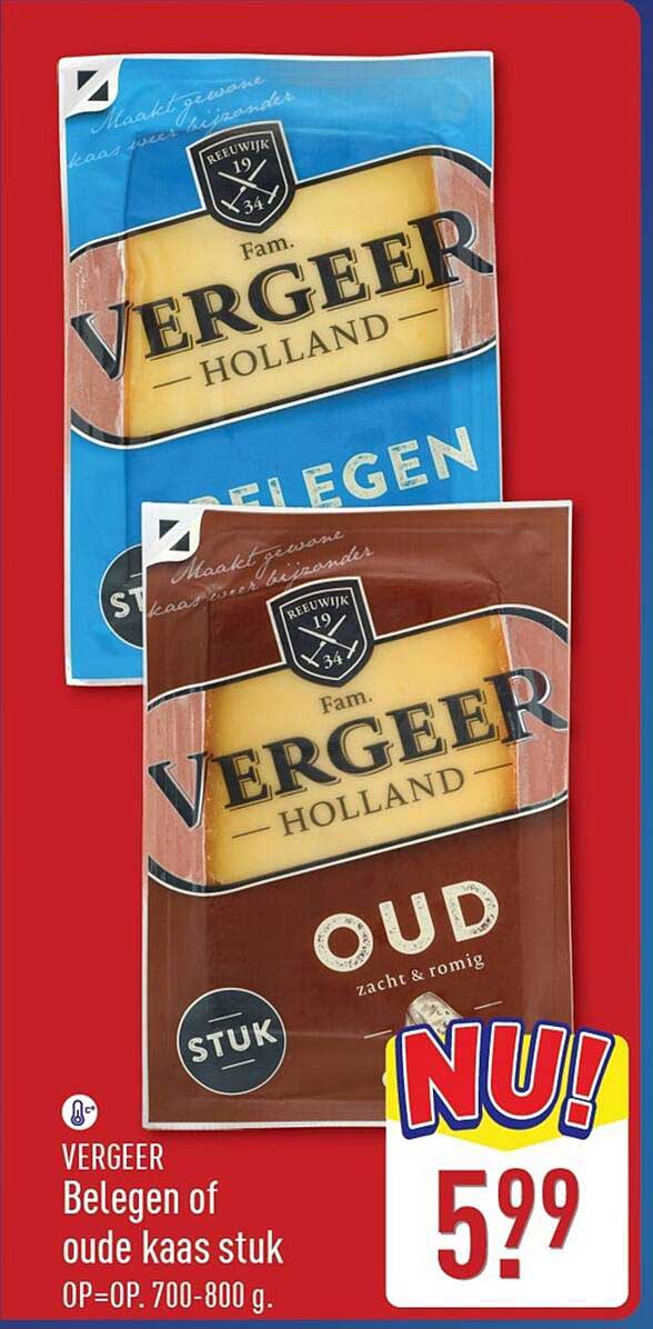 VERGEER Belegen of oude kaas stuk
