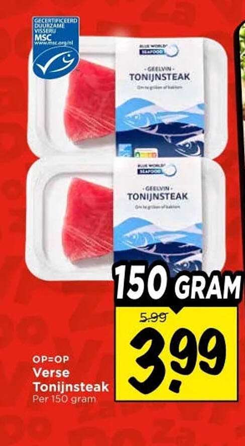 Verse Tonijnsteak per 150 gram