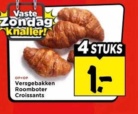 Versgebakken Roomboter Croissants 4 stuks