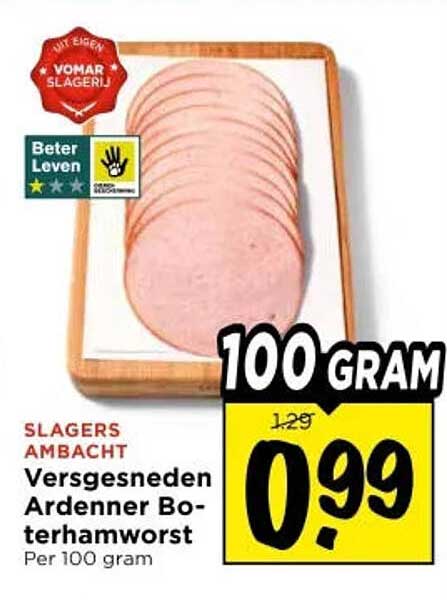Versgesneden Ardenner Boterhamworst