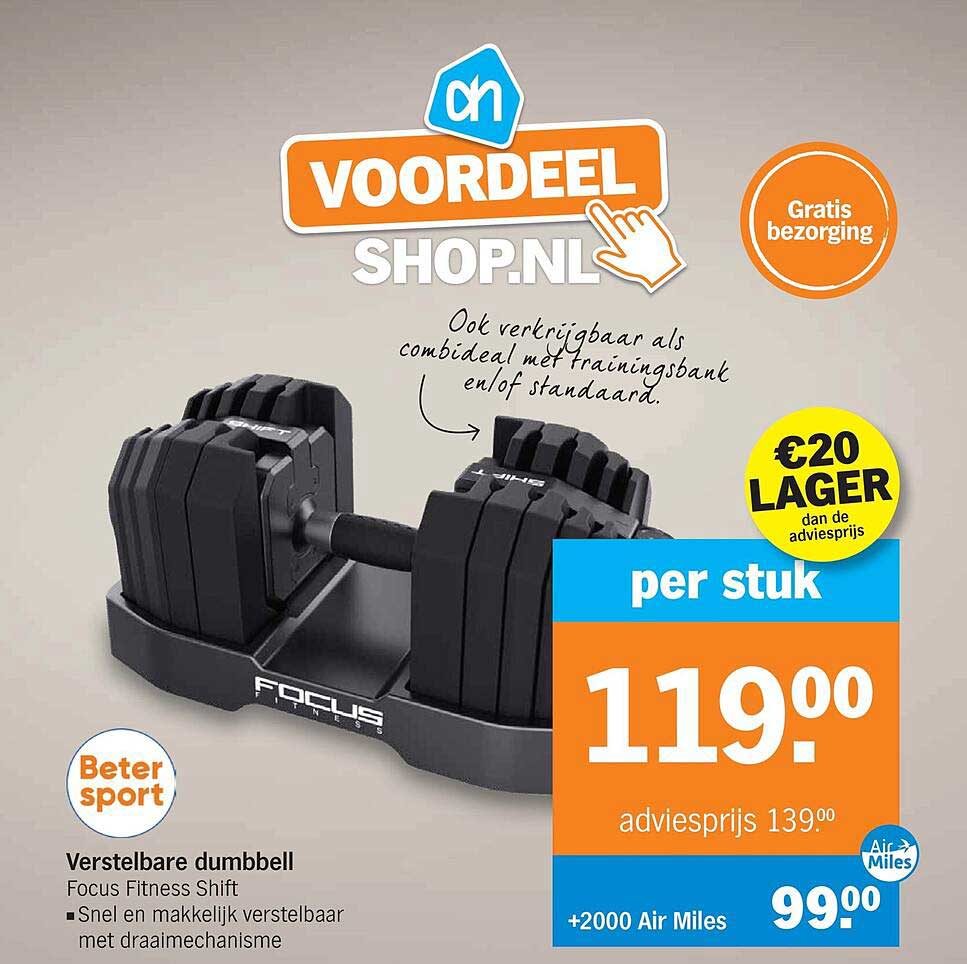 Verstelbare dumbbell Focus Fitness Shift