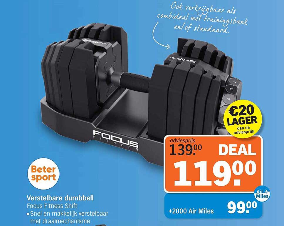 Verstelbare dumbbell Focus Fitness Shift