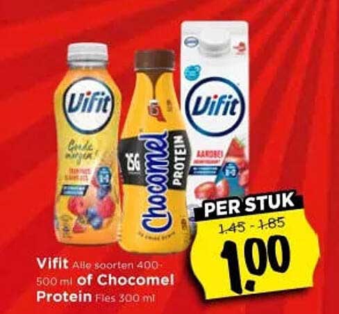 Vifit Alle soorten 400-500 ml of Chocomel Protein Fles 300 ml PER STUK