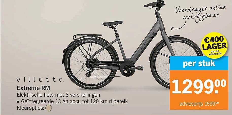 Villette. Extreme RM Elektrische fiets met 8 versnellingen