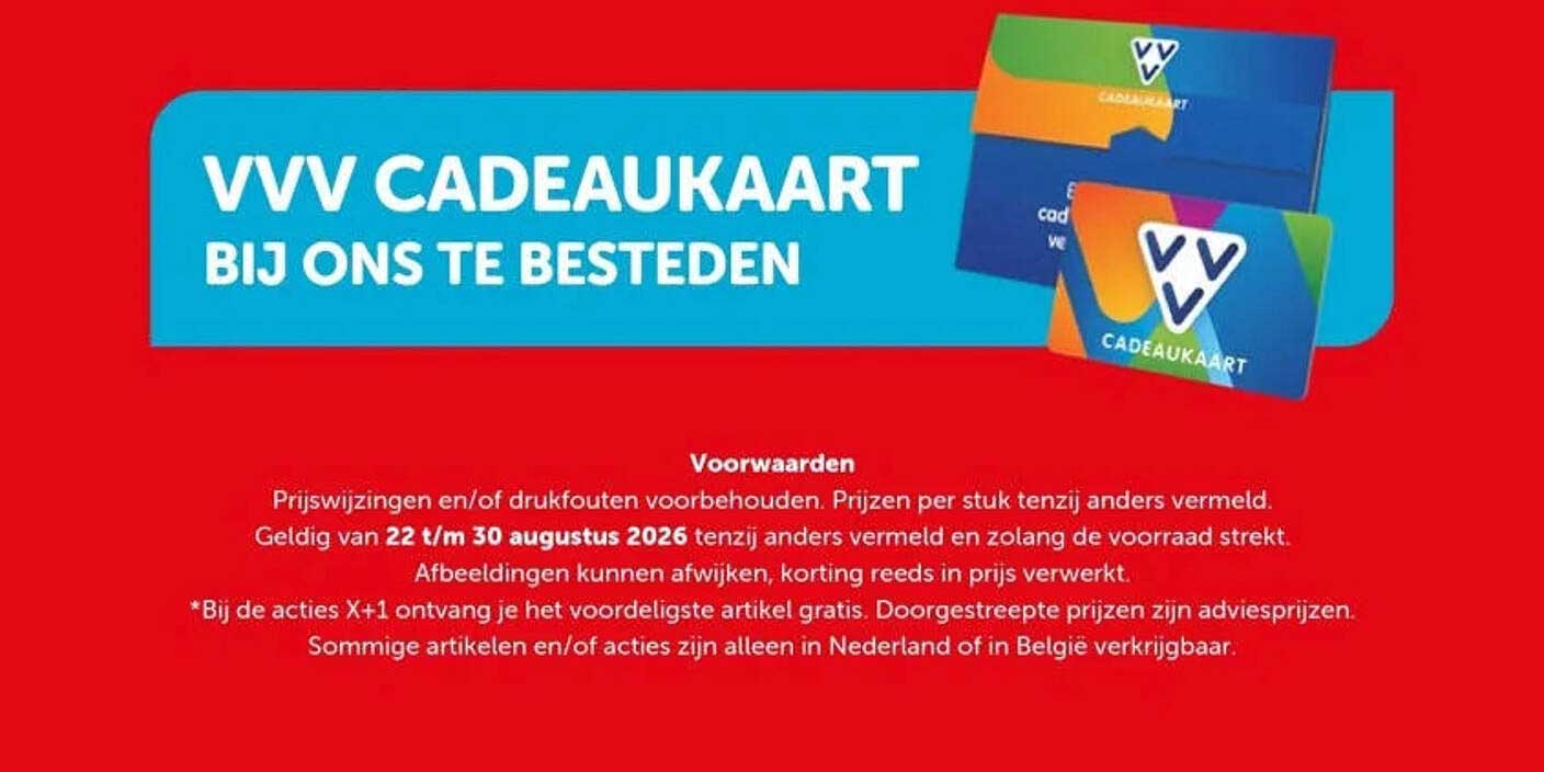 VVV CADEAUKAART BIJ ONS TE BESTEDEN