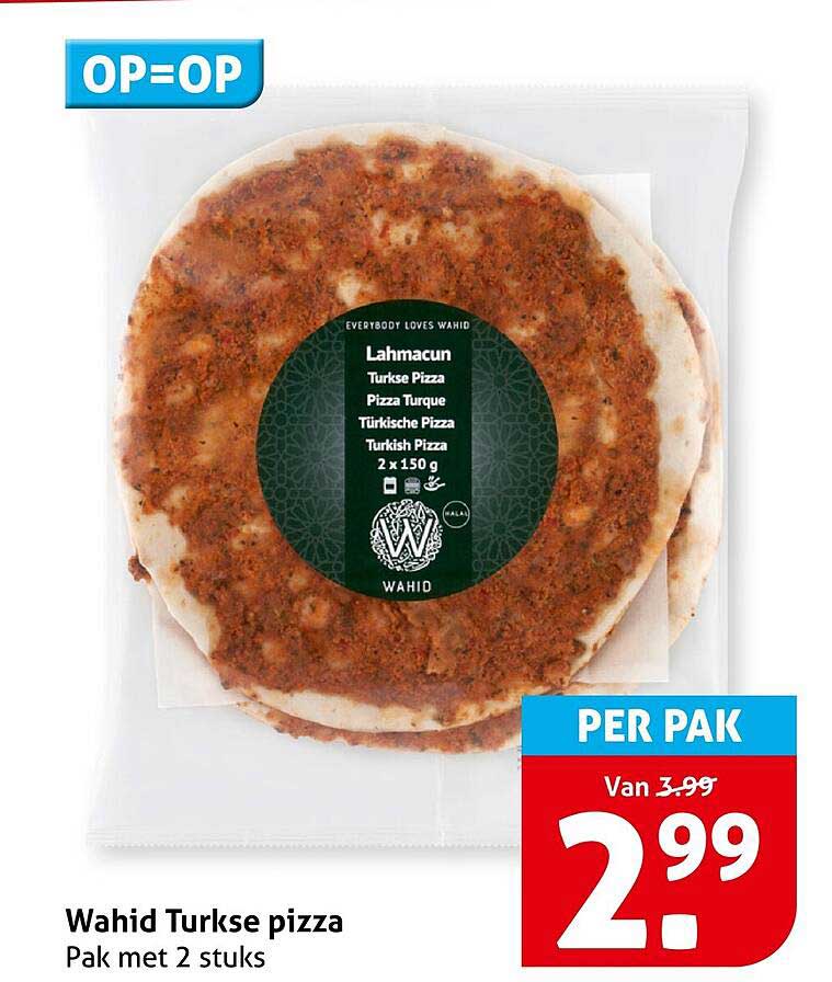 Wahid Turkse pizza Pak met 2 stuks