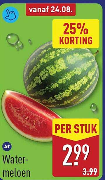 Watermeloen 25% KORTING PER STUK