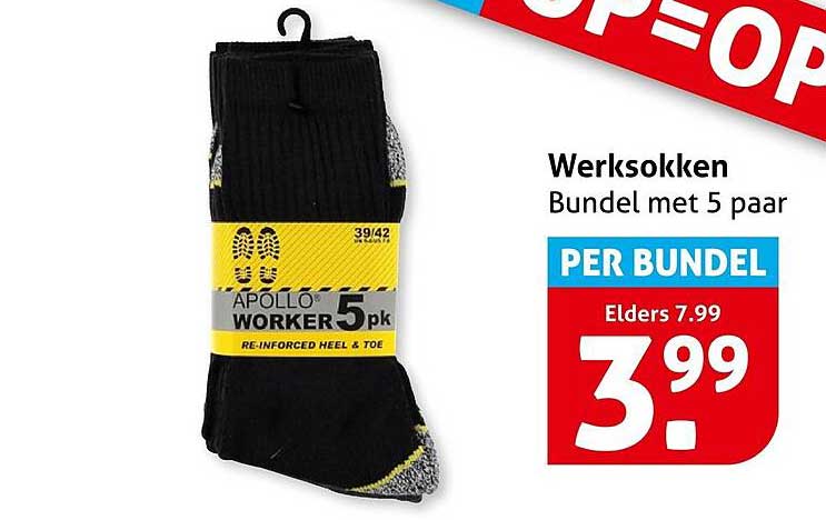 Werksokken Bundel met 5 paar PER BUNDEL