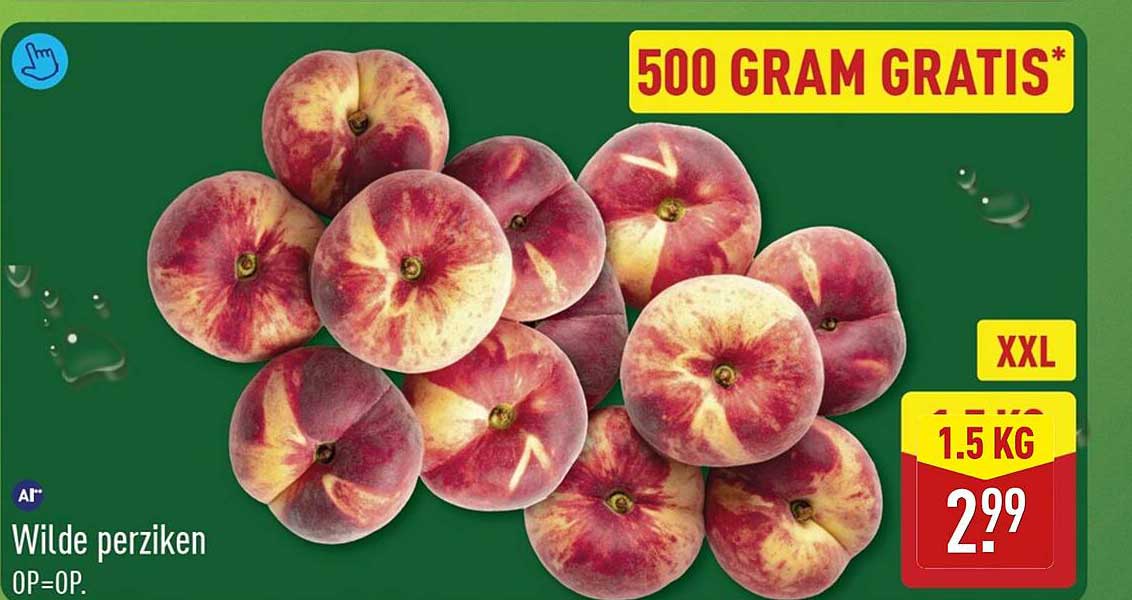 Wilde perziken 500 gram gratis* XXL 1.5 KG