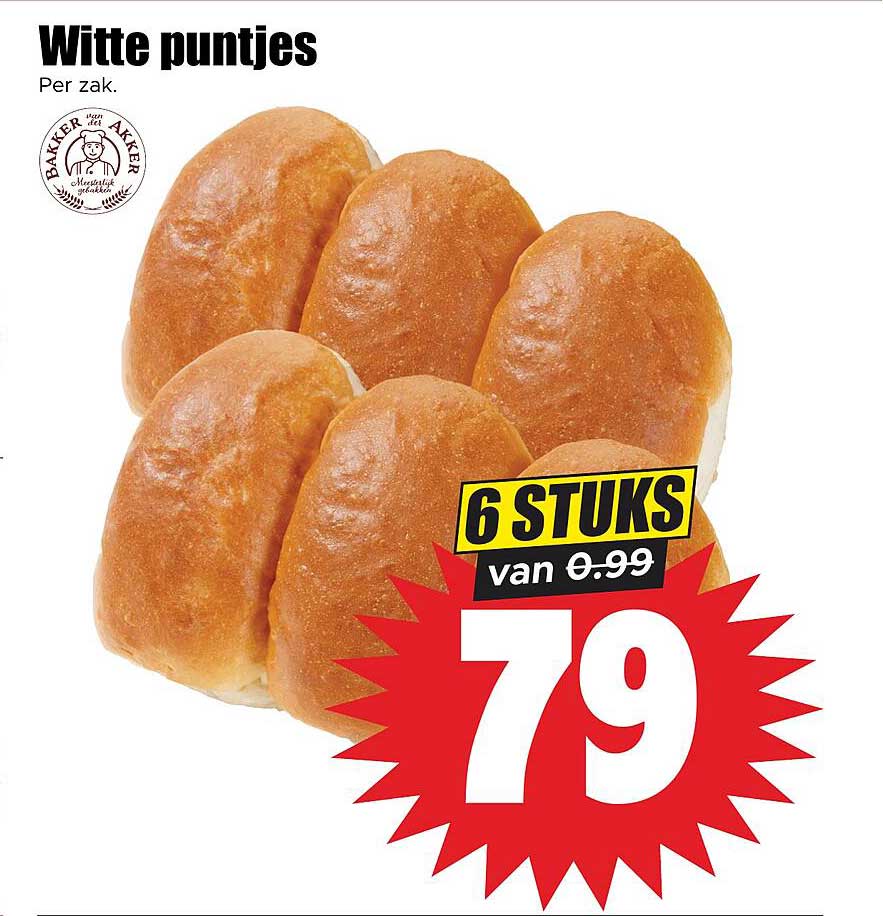Witte puntjes 6 stuks