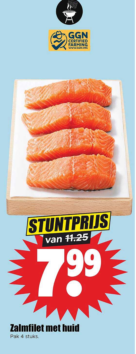 Zalmfilet met huid