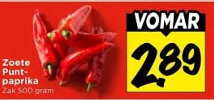 Zoete Punt-paprika Zak 500 gram