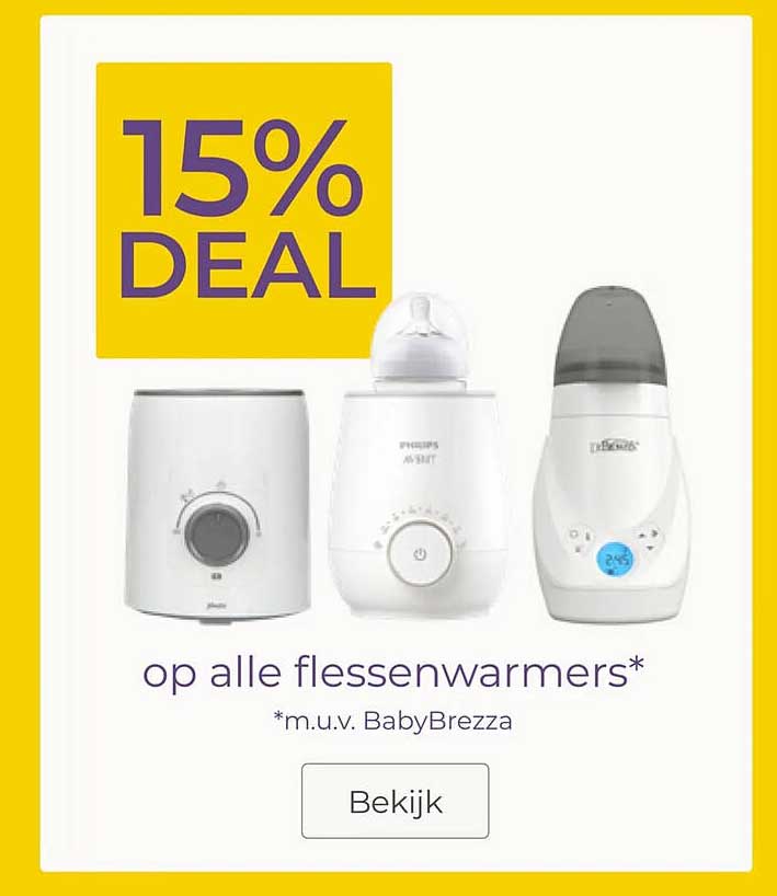 15% DEAL op alle flessenwarmers*
