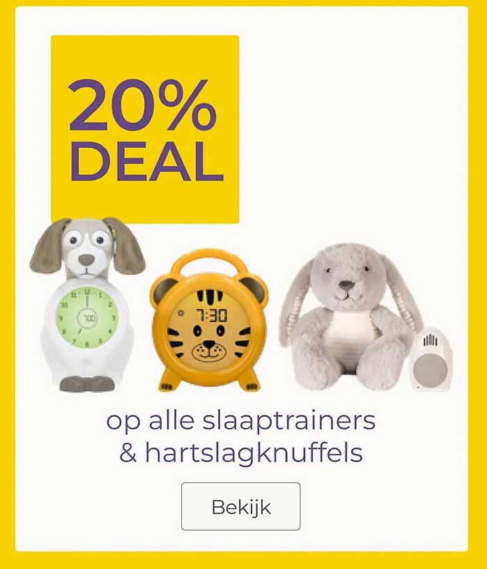 20% DEAL op alle slaaptrainers & hartslagknuffels